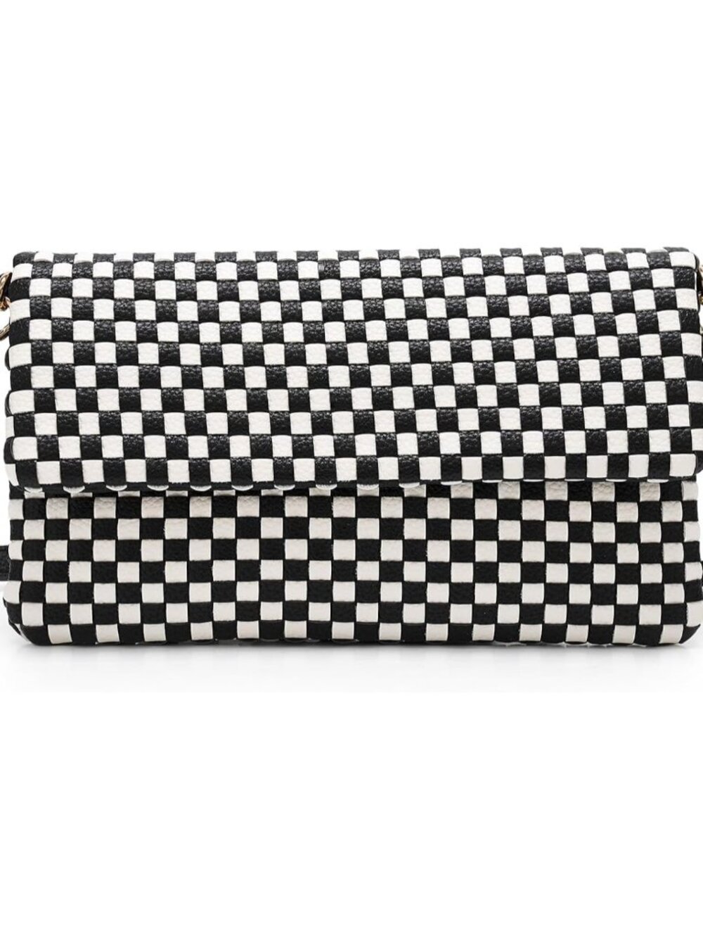 Woven Crossbody Bags for Women, Small Handmade Vegan Leather Purse with Built-in